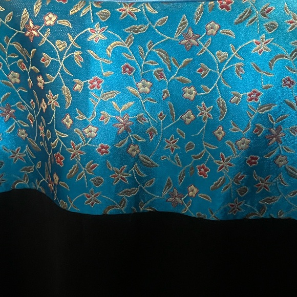 Floral Embroidered Black and Blue Women's Jacket Sz L Women - Picture 6 of 7